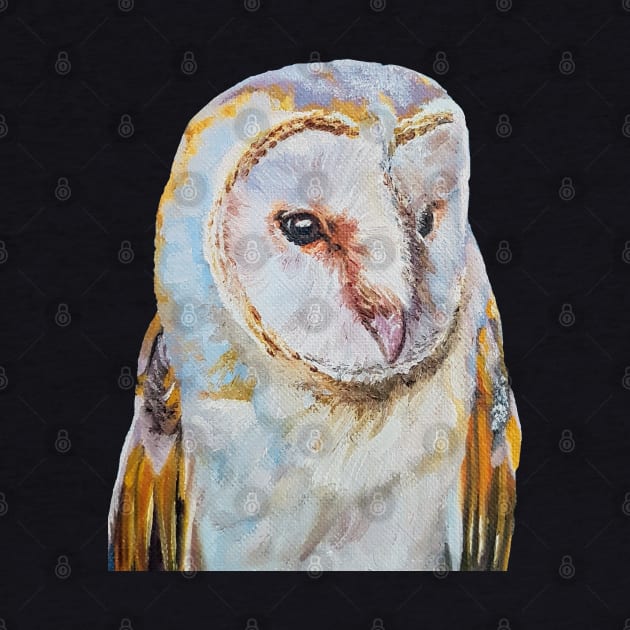 Barn Owl Portrait Painting (no background) by EmilyBickell